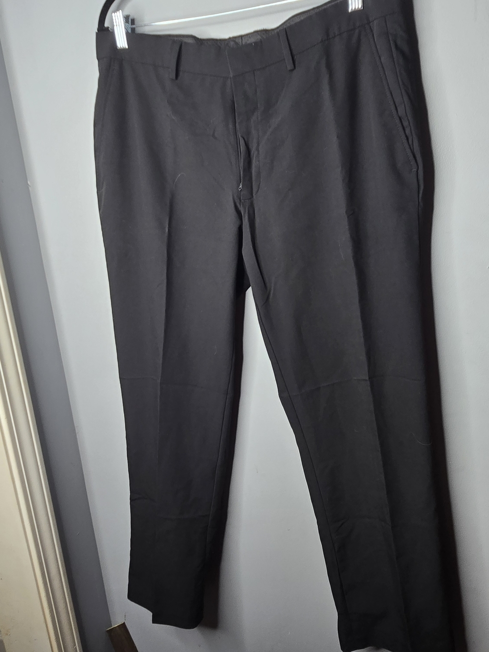 Madison Men’s Black Dress Pants 36x30 Flat Front Stretch Business Casual Slacks